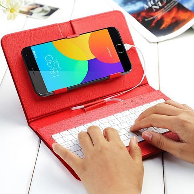 Ultra-Thin Bluetooth Keyboard Leather Case for Mobile Phones