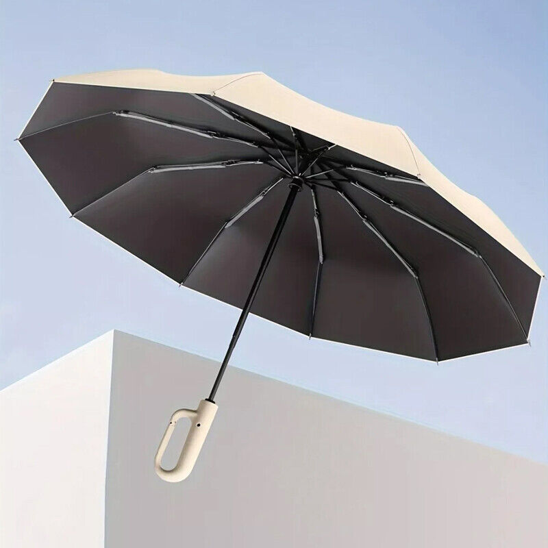 30-Bones Windproof Automatic Folding Umbrella – Strong 105CM Reinforced Travel Umbrella for Men & Women