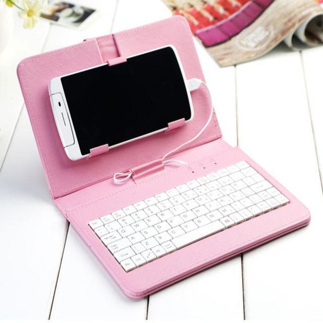 Ultra-Thin Bluetooth Keyboard Leather Case for Mobile Phones