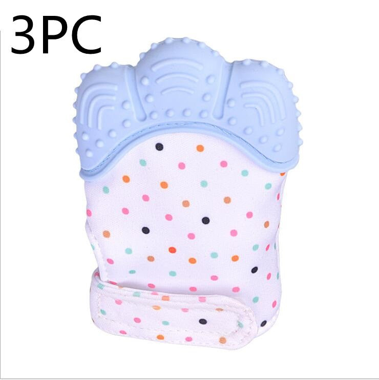 Baby Teether Silicone Molar Gloves with Sound Toys - Anti-Bite Relief for Infants
