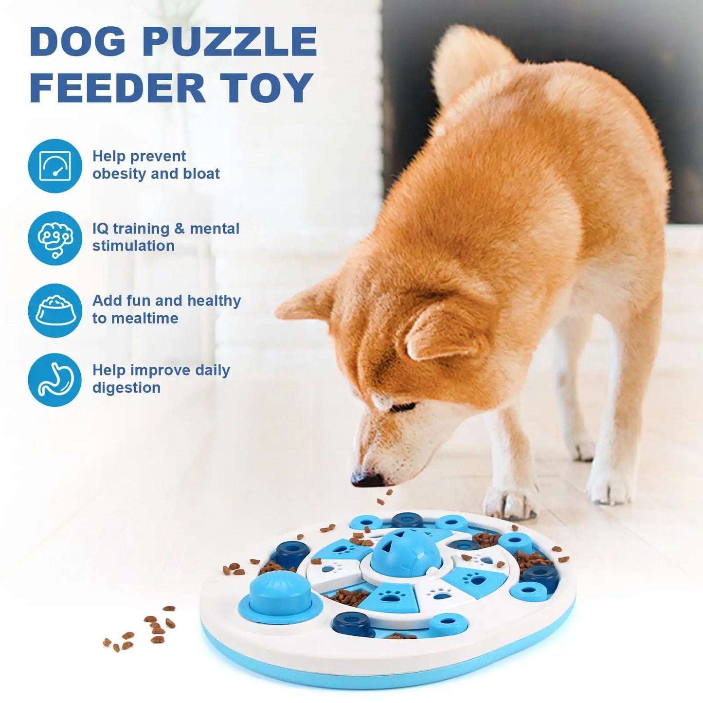 Interactive Dog Puzzle Toy with Spherical Bells - 24 Hidden Food Locations for Training & Mental Stimulation