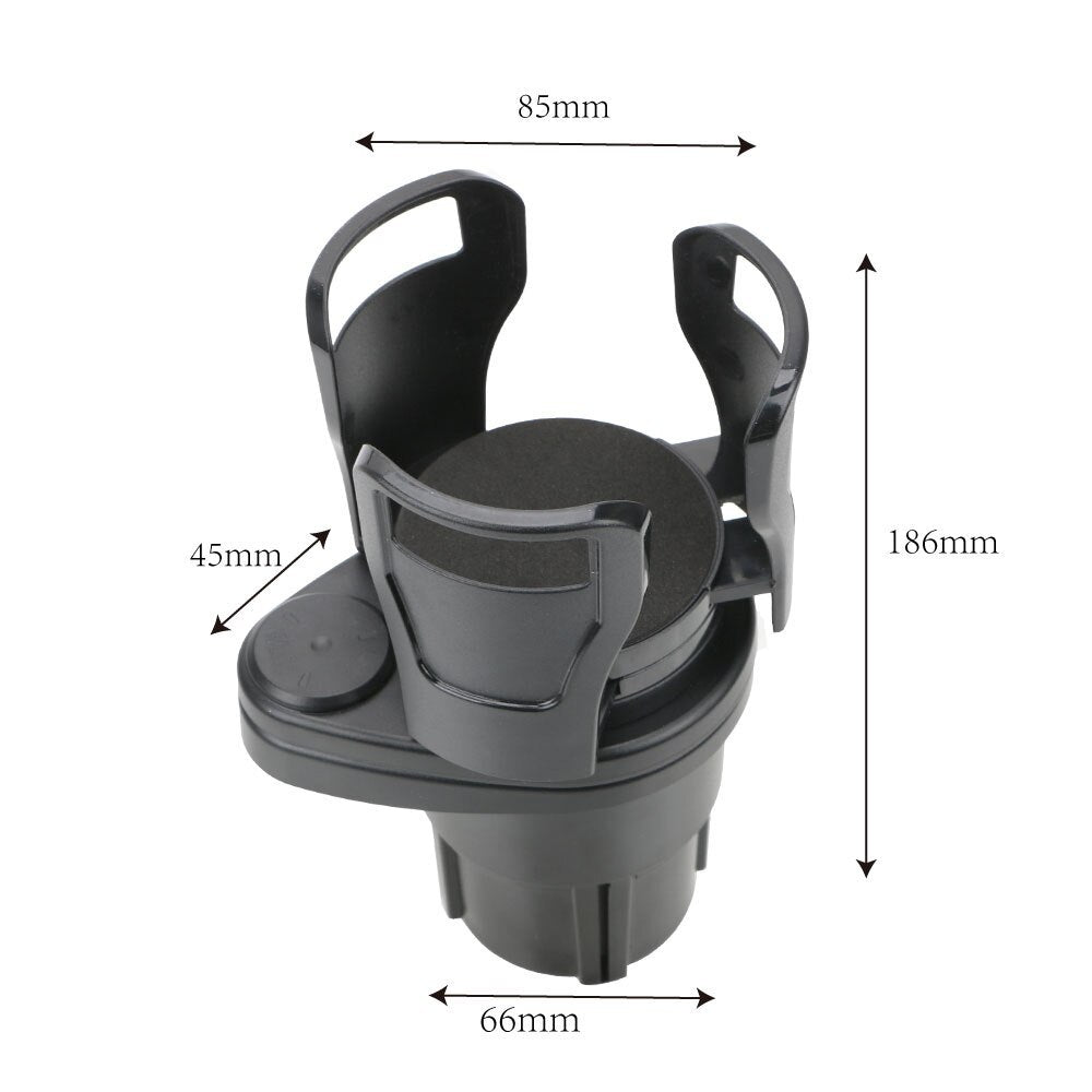 Foldable 2-in-1 Car Cup Holder – Dual Drink & Organizer Holder, 360° Rotatable, Space-Saving Car Accessory