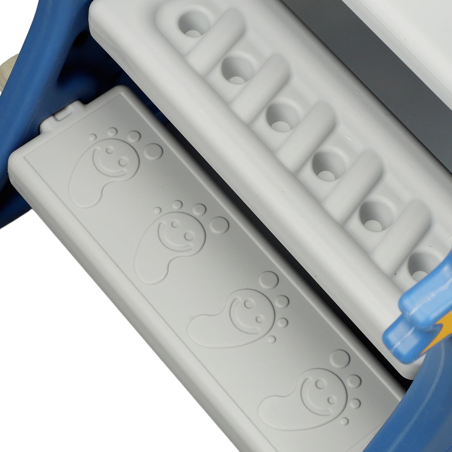 Toddler Indoor Slide with Basketball Hoop – Dinosaur Shape, Foldable, 0-3 Years, Easy Assembly, Blue