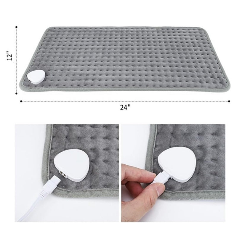 Electric Heat Pad for Back, Neck & Shoulder Pain Relief – 9 Heat Settings, Energy-Efficient, Soft Microplush