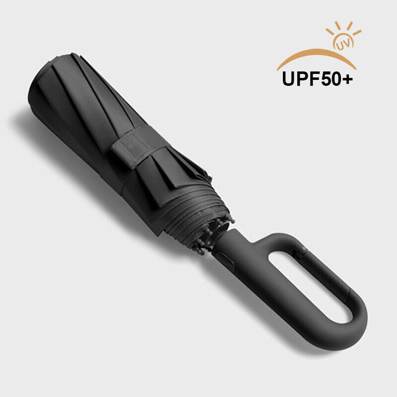 30-Bones Windproof Automatic Folding Umbrella – Strong 105CM Reinforced Travel Umbrella for Men & Women