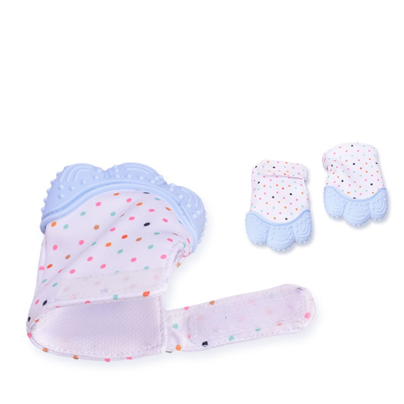 Baby Teether Silicone Molar Gloves with Sound Toys - Anti-Bite Relief for Infants
