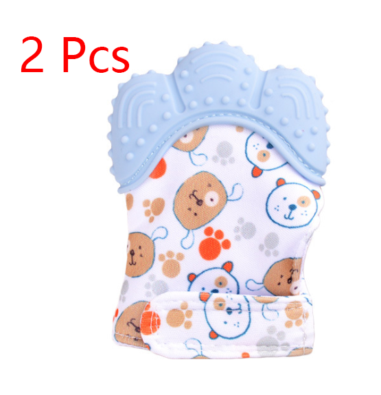 Baby Teether Silicone Molar Gloves with Sound Toys - Anti-Bite Relief for Infants