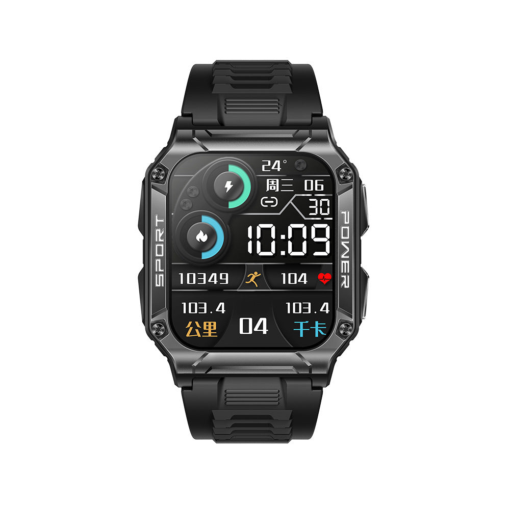 Smartwatch with 1.95” Screen, Bluetooth Calling, and Compass – IP68 Waterproof