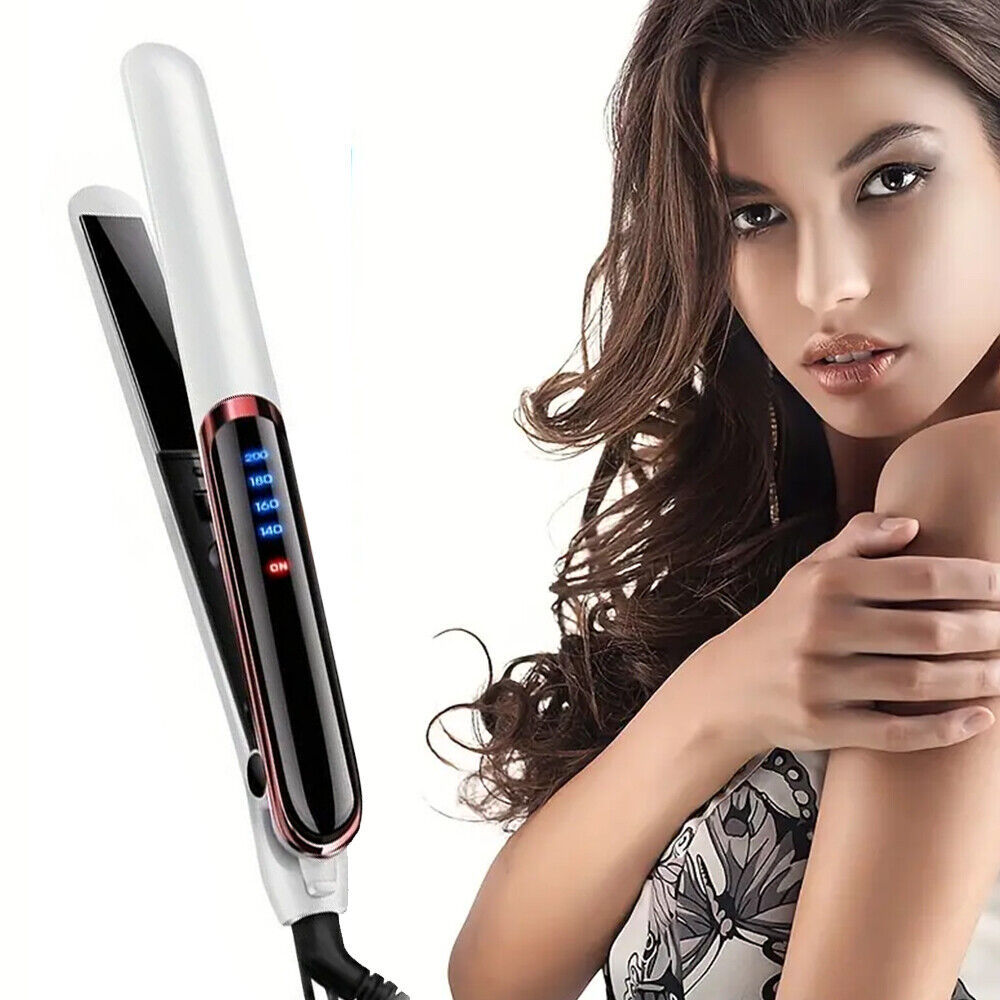 Professional Ceramic Hair Straightener & Curler – 2-in-1 Salon Styling Tool