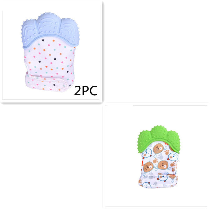 Baby Teether Silicone Molar Gloves with Sound Toys - Anti-Bite Relief for Infants