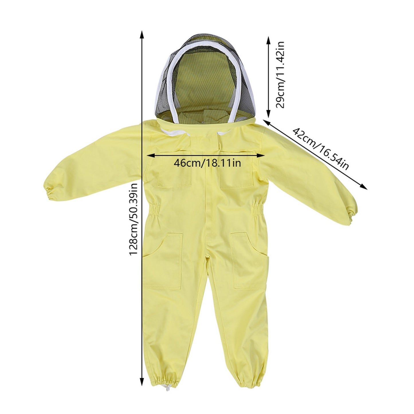 Professional Child Beekeeping Protective Suit - Bee Farm Visitor Safety Jumpsuit (Medium)