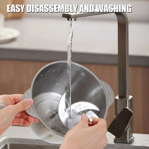 3L Electric Meat Grinder & Food Chopper – 250W Stainless Steel Bowl Mini Food Processor with 4 Blades, Vegetable Slicer, Mixer & Blender (UK Plug)