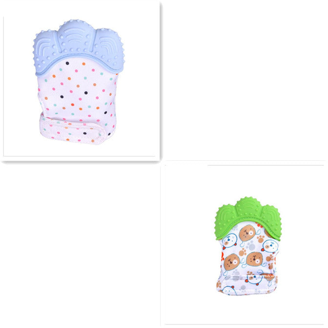 Baby Teether Silicone Molar Gloves with Sound Toys - Anti-Bite Relief for Infants