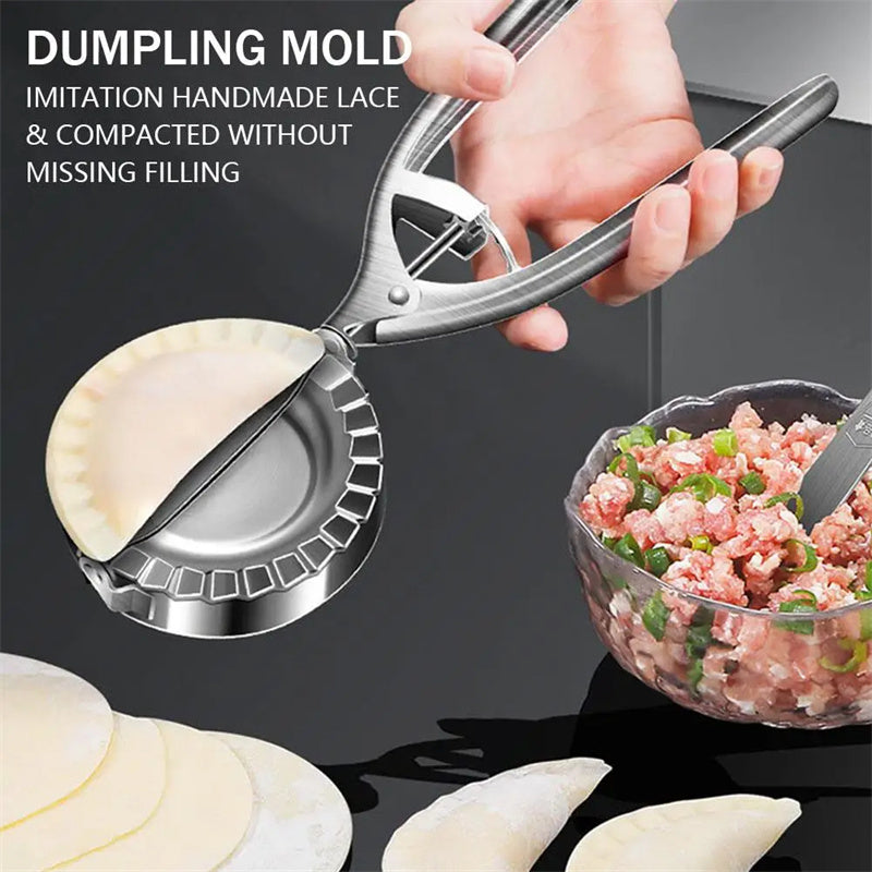 Stainless Steel Dumpling Mold – Compact Dumpling Press for Homemade Dumplings, Empanadas & Pierogies – Manual Kitchen Tool