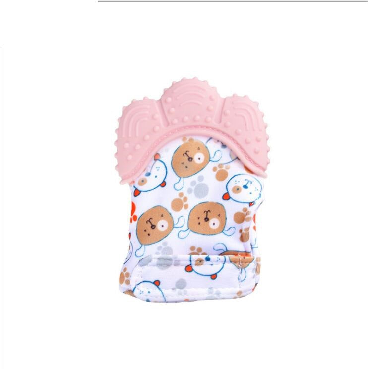 Baby Teether Silicone Molar Gloves with Sound Toys - Anti-Bite Relief for Infants
