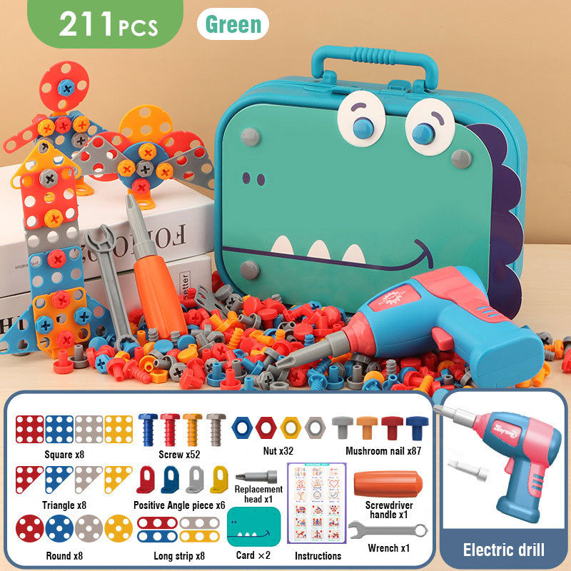 Electric Screwdriver Toolbox Toy for Kids – Educational Assembly Drill Set