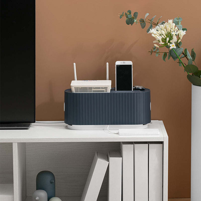 Power Strip Storage Box – Cable Organiser, Anti-Dust Charger Socket Holder, Wire Management Box for Home & Office