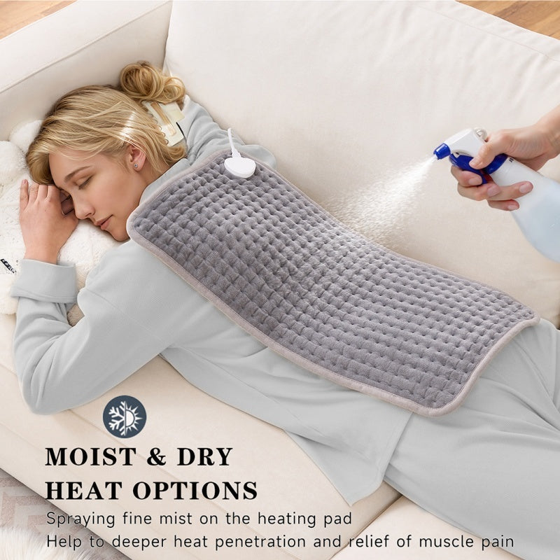 Electric Heat Pad for Back, Neck & Shoulder Pain Relief – 9 Heat Settings, Energy-Efficient, Soft Microplush