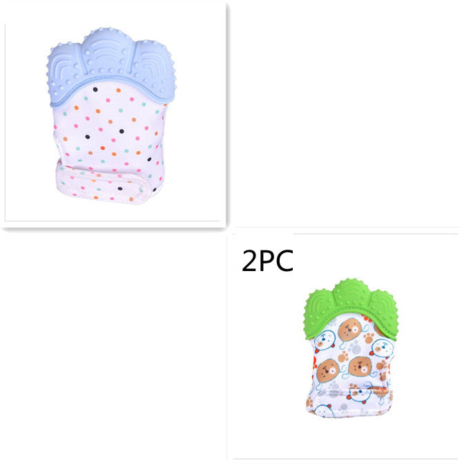 Baby Teether Silicone Molar Gloves with Sound Toys - Anti-Bite Relief for Infants