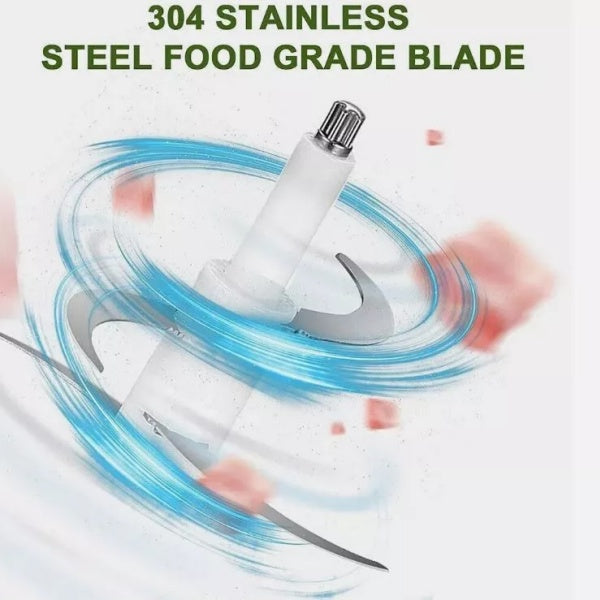 3L Electric Meat Grinder & Food Chopper – 250W Stainless Steel Bowl Mini Food Processor with 4 Blades, Vegetable Slicer, Mixer & Blender (UK Plug)