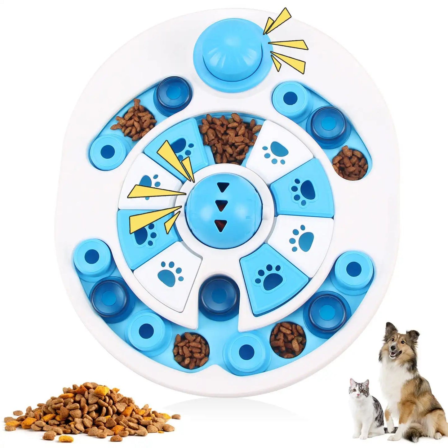 Interactive Dog Puzzle Toy with Spherical Bells - 24 Hidden Food Locations for Training & Mental Stimulation