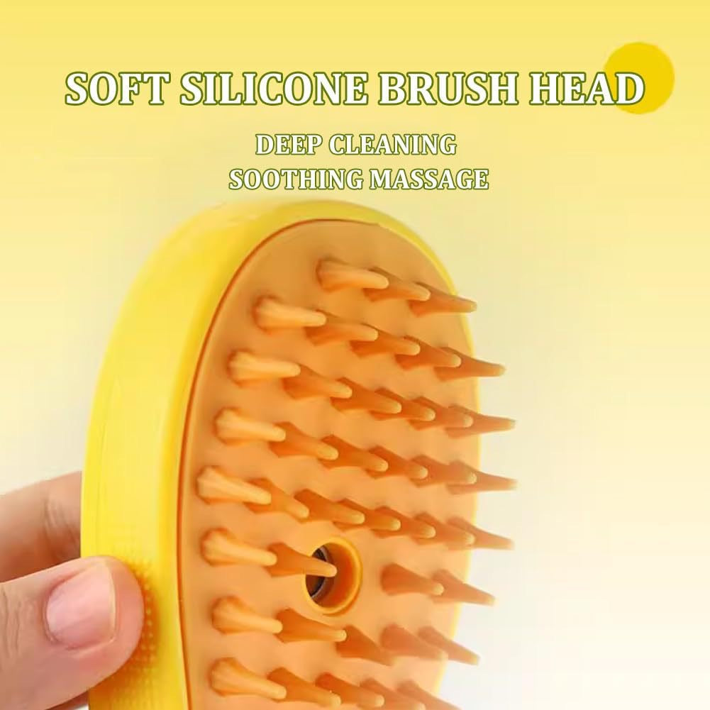 3-in-1 Electric Pet Grooming & Massage Brush with Steam for Cats & Dogs – USB Rechargeable, Hair Removal, and Soothing Massage