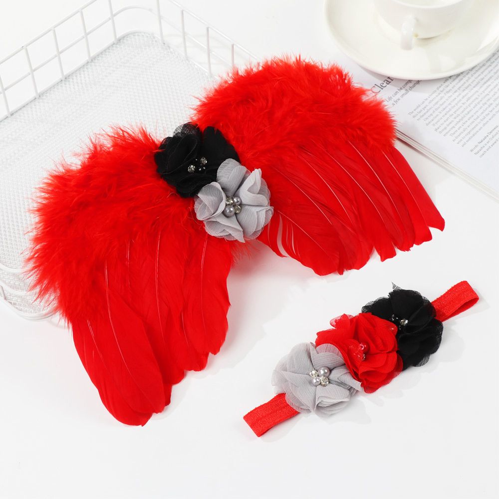Newborn Angel Feather Wings with Flower Headband - Everything Amazing