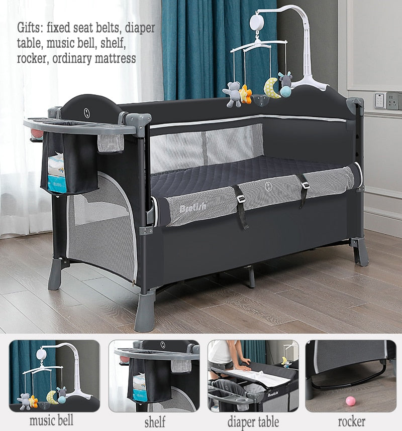 Black Portable Baby Bed