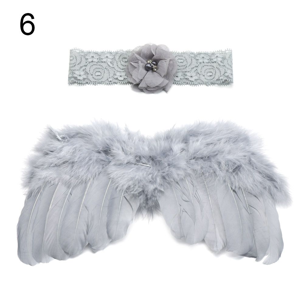 Newborn Angel Feather Wings with Flower Headband - Everything Amazing