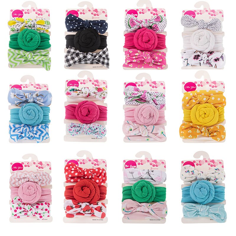 Soft Nylon Elastic Baby Headband Set: Stylish Bows for Newborn Girls - Everything Amazing