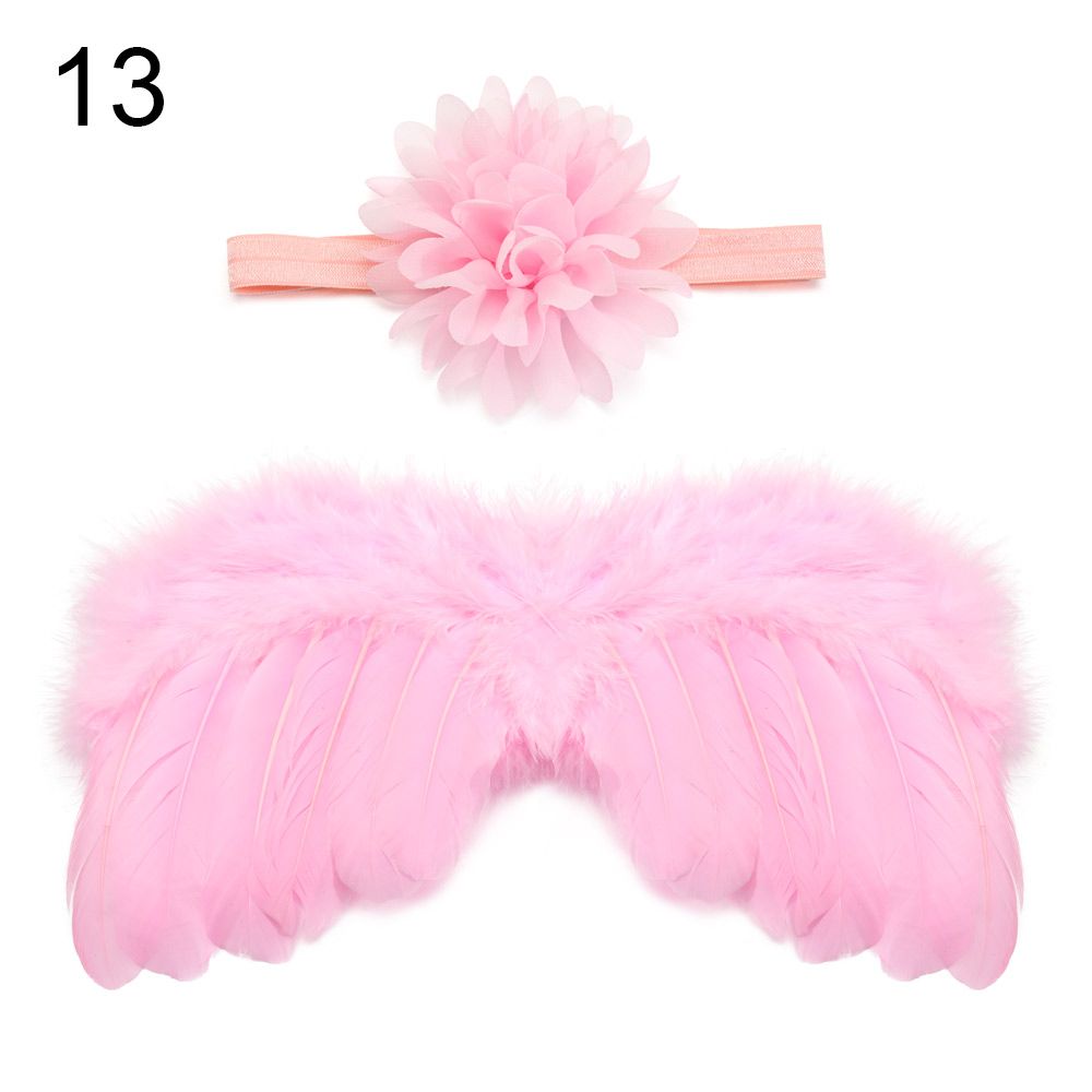 Newborn Angel Feather Wings with Flower Headband - Everything Amazing