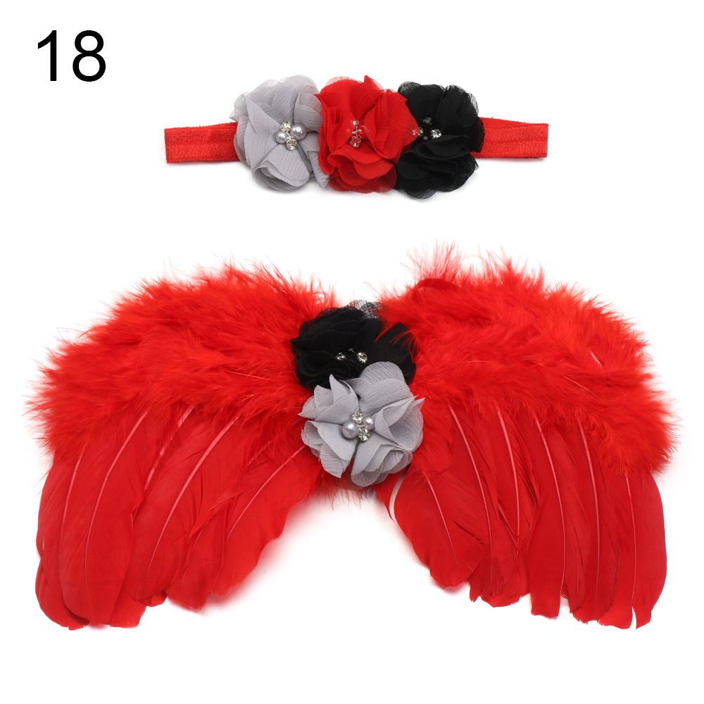 Newborn Angel Feather Wings with Flower Headband - Everything Amazing