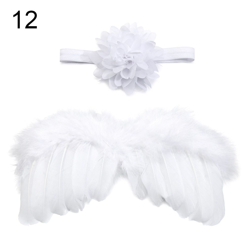 Newborn Angel Feather Wings with Flower Headband - Everything Amazing