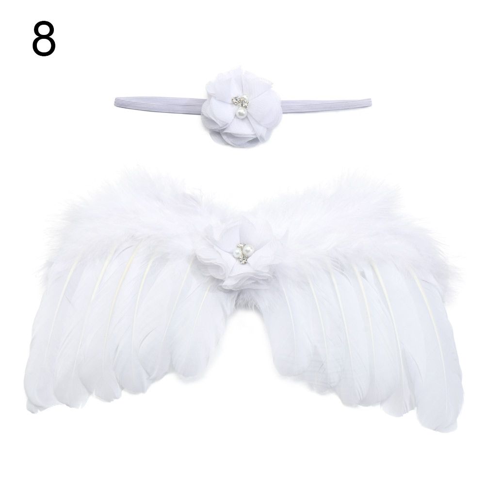 Newborn Angel Feather Wings with Flower Headband - Everything Amazing