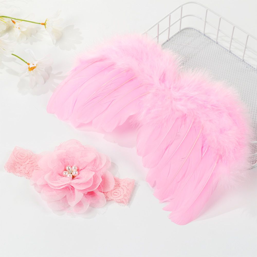 Newborn Angel Feather Wings with Flower Headband - Everything Amazing