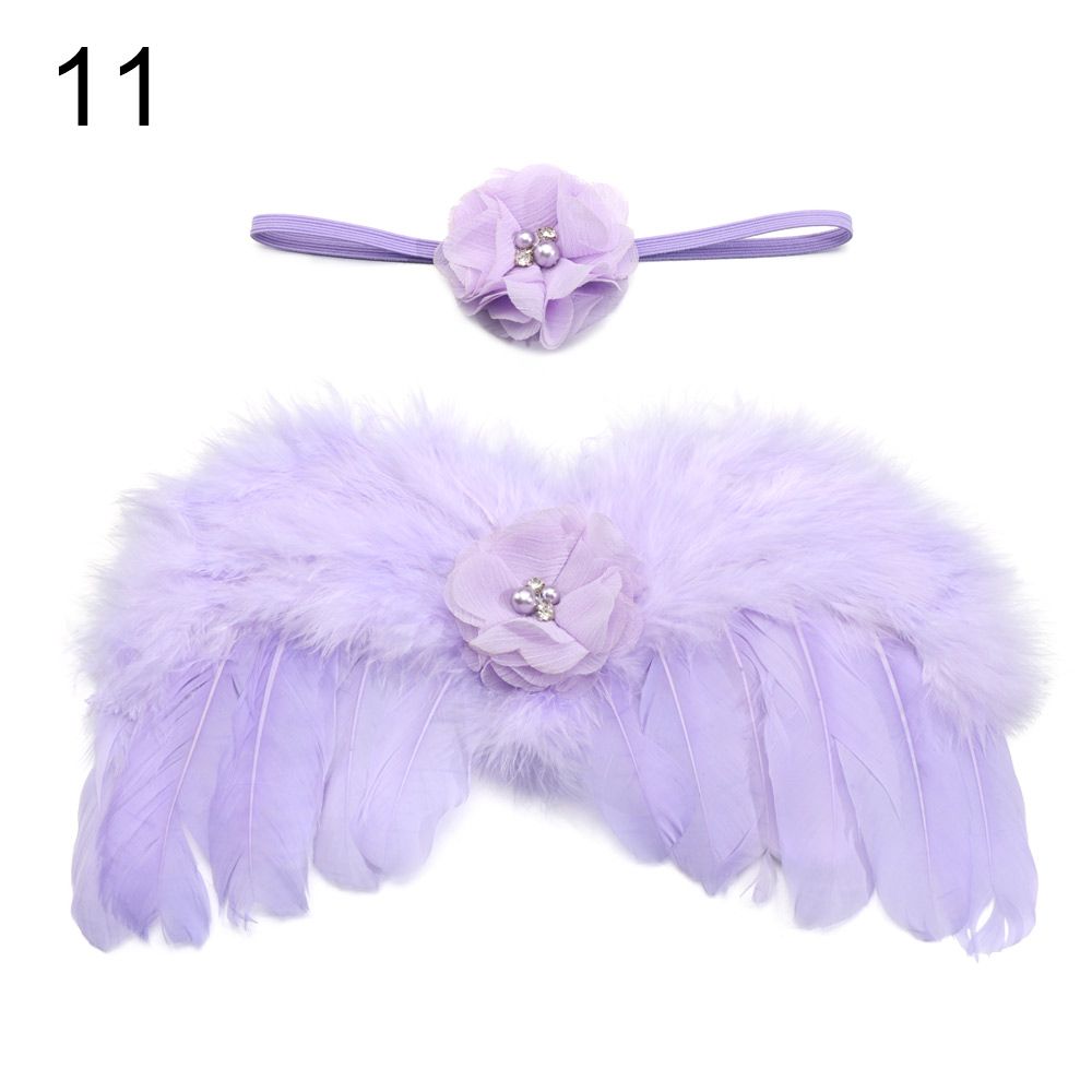 Newborn Angel Feather Wings with Flower Headband - Everything Amazing