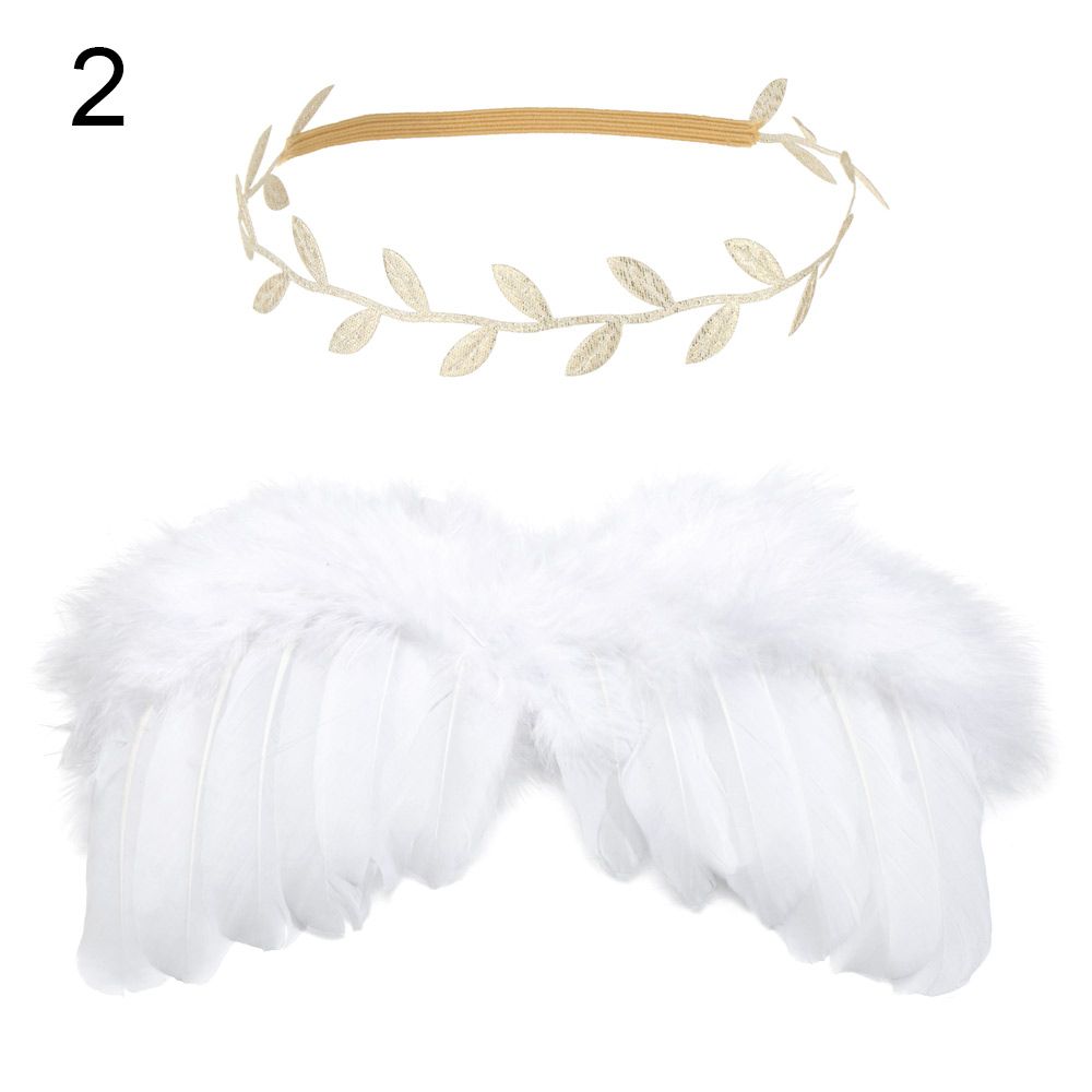 Newborn Angel Feather Wings with Flower Headband - Everything Amazing