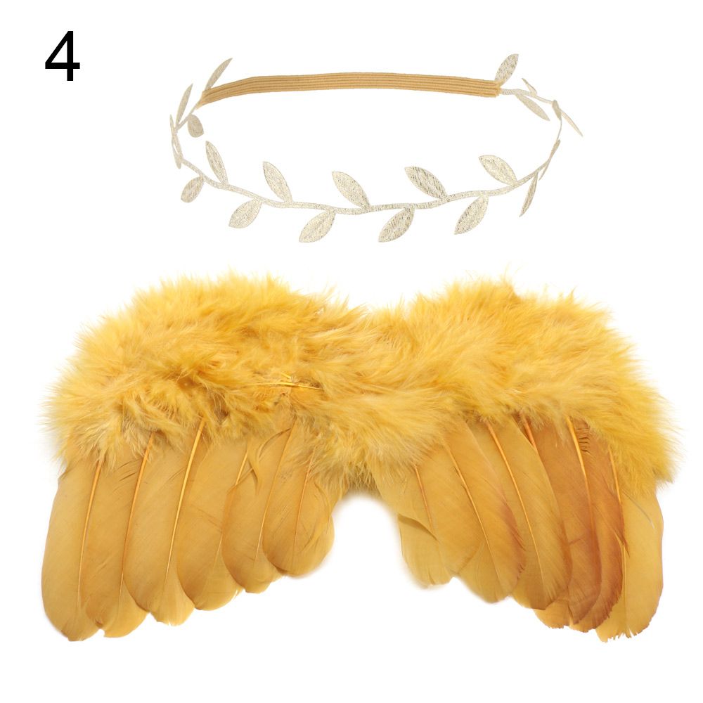 Newborn Angel Feather Wings with Flower Headband - Everything Amazing