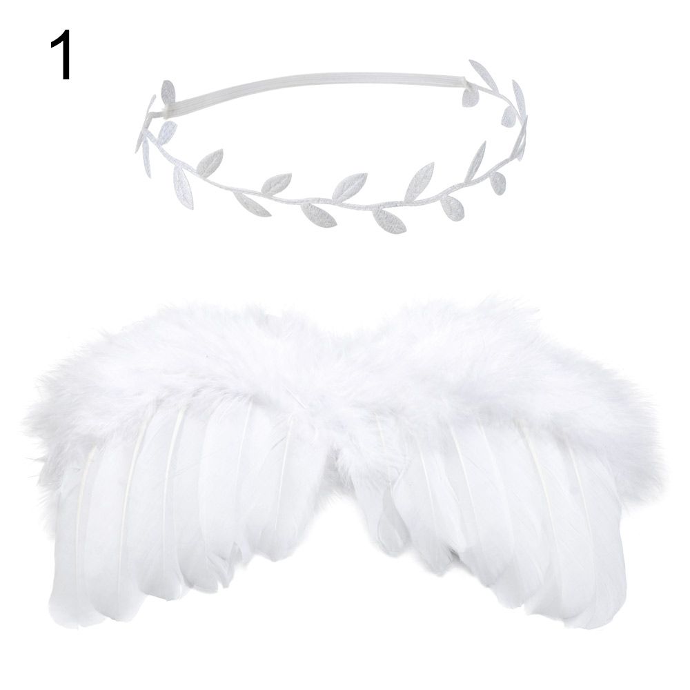 Newborn Angel Feather Wings with Flower Headband - Everything Amazing