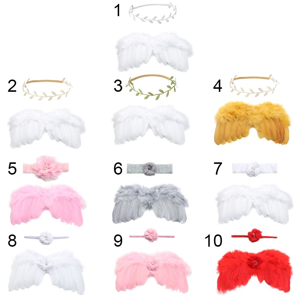 Newborn Angel Feather Wings with Flower Headband - Everything Amazing