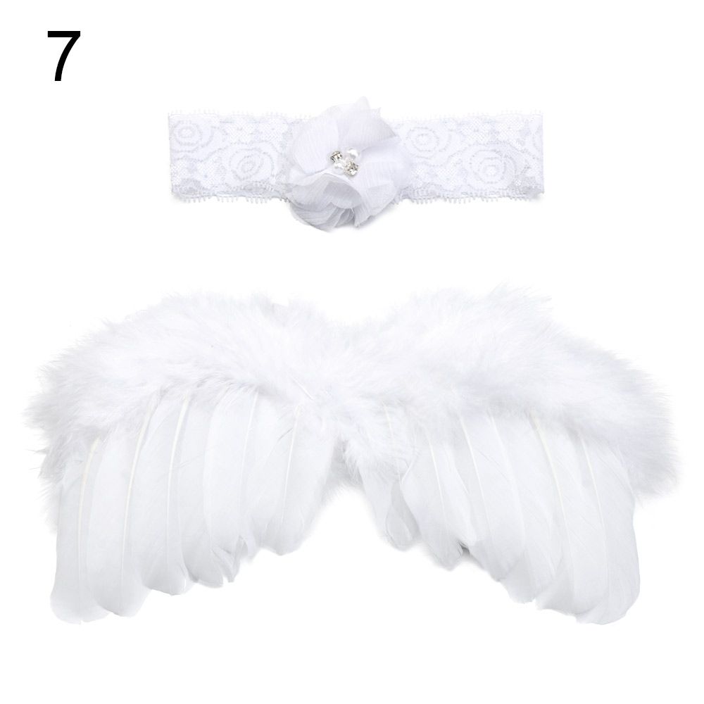 Newborn Angel Feather Wings with Flower Headband - Everything Amazing