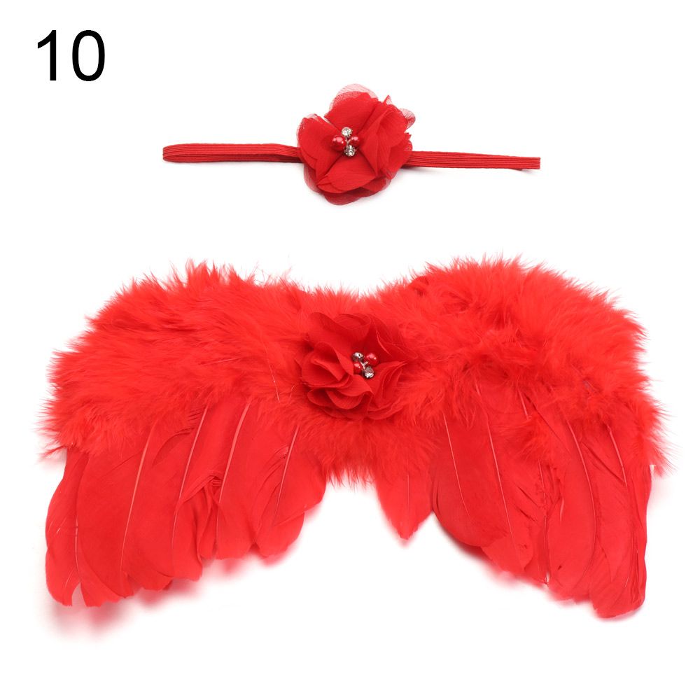 Newborn Angel Feather Wings with Flower Headband - Everything Amazing