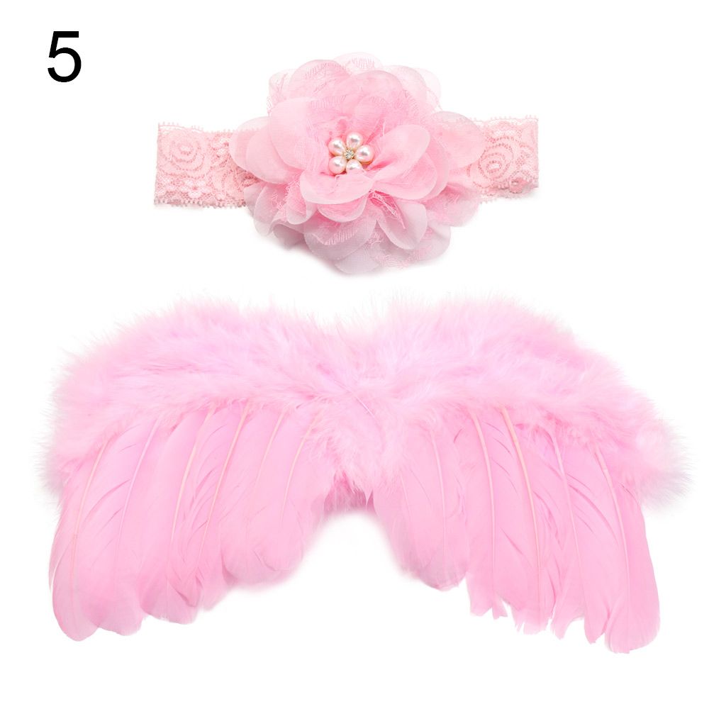 Newborn Angel Feather Wings with Flower Headband - Everything Amazing