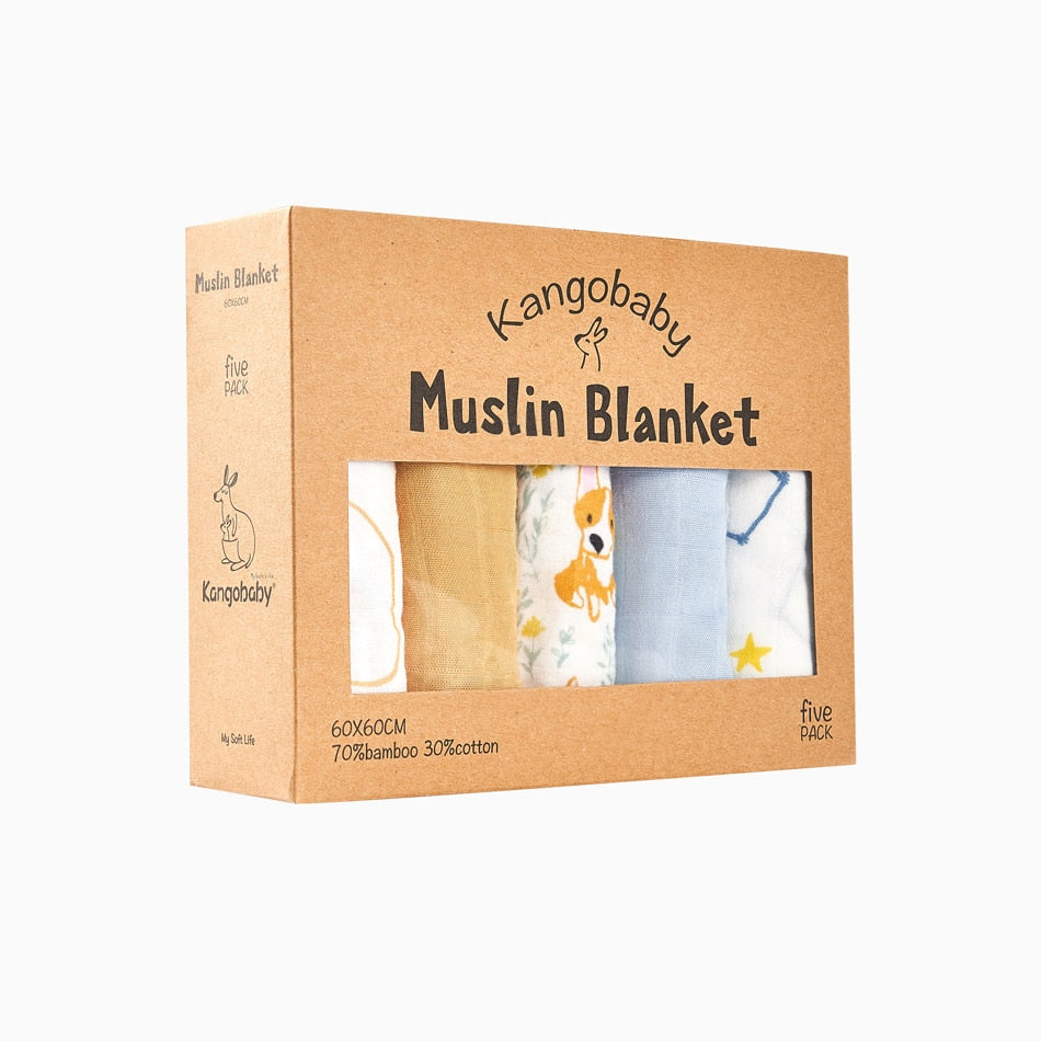 "5-Piece Muslin Blanket Bundle - Click to Explore"