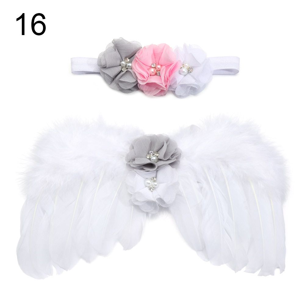 Newborn Angel Feather Wings with Flower Headband - Everything Amazing