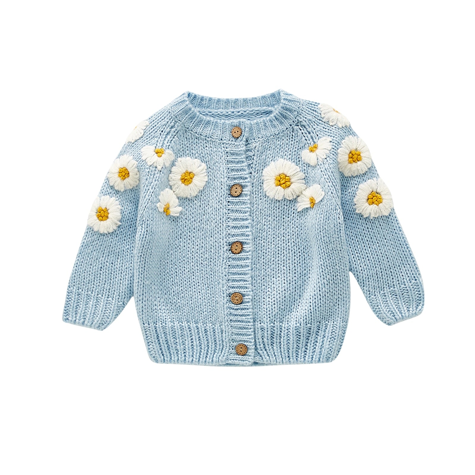 Cable knit baby girl sweater in classic cream