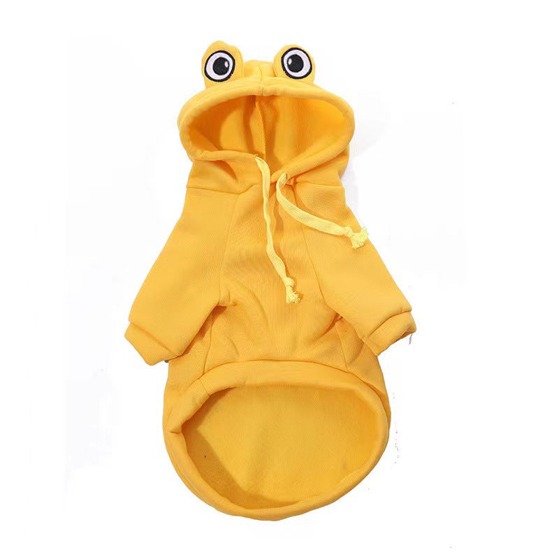 Frog Dog Sweater Fleece | Small & Medium Dog Clothing | Soft Polyester Pet Sweater