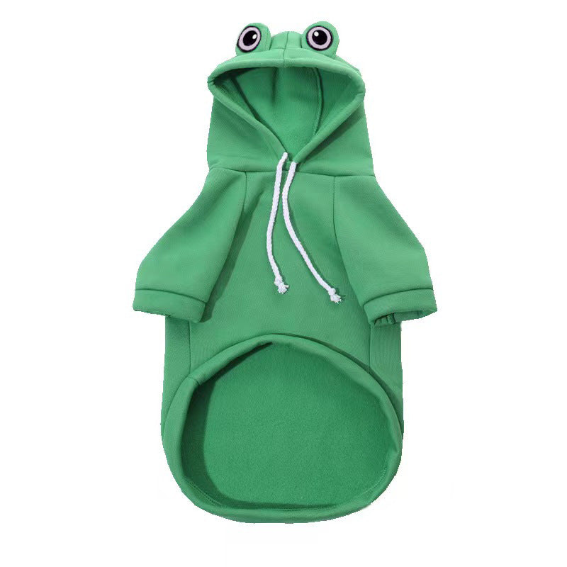 Frog Dog Sweater Fleece | Small & Medium Dog Clothing | Soft Polyester Pet Sweater