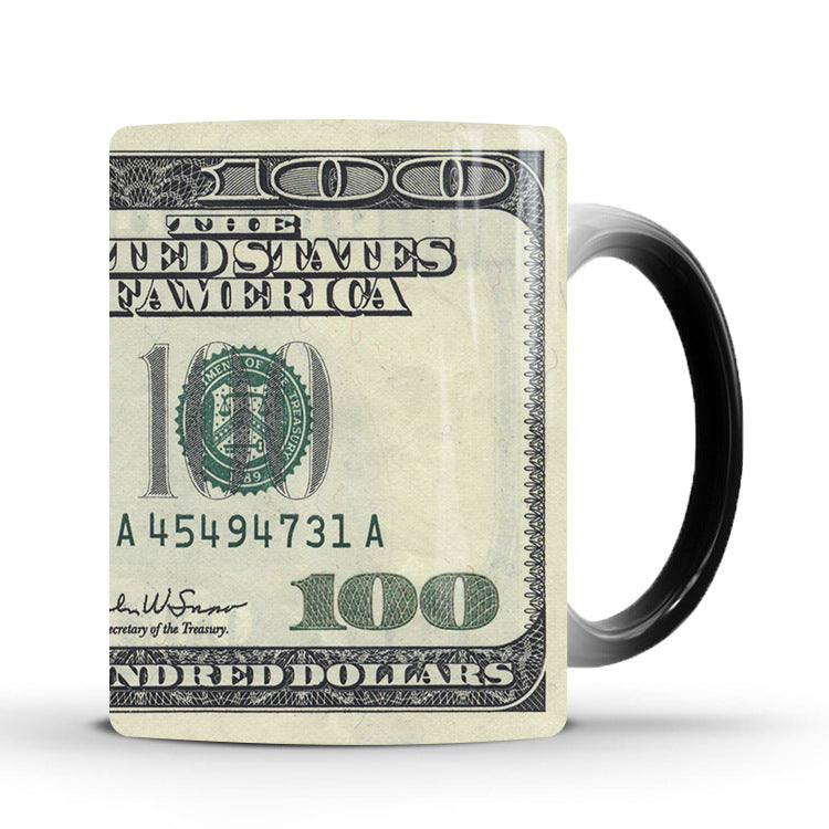 Creative Colour Changing Mug | Ceramic Banknote Design | 301-400ml