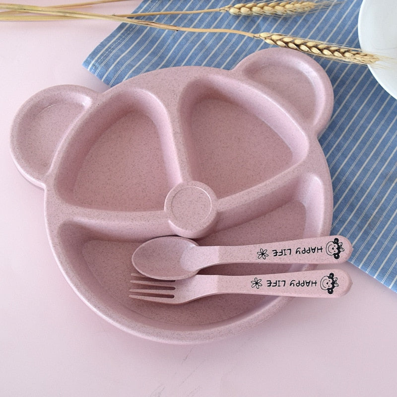 Colorful cartoon baby dishes